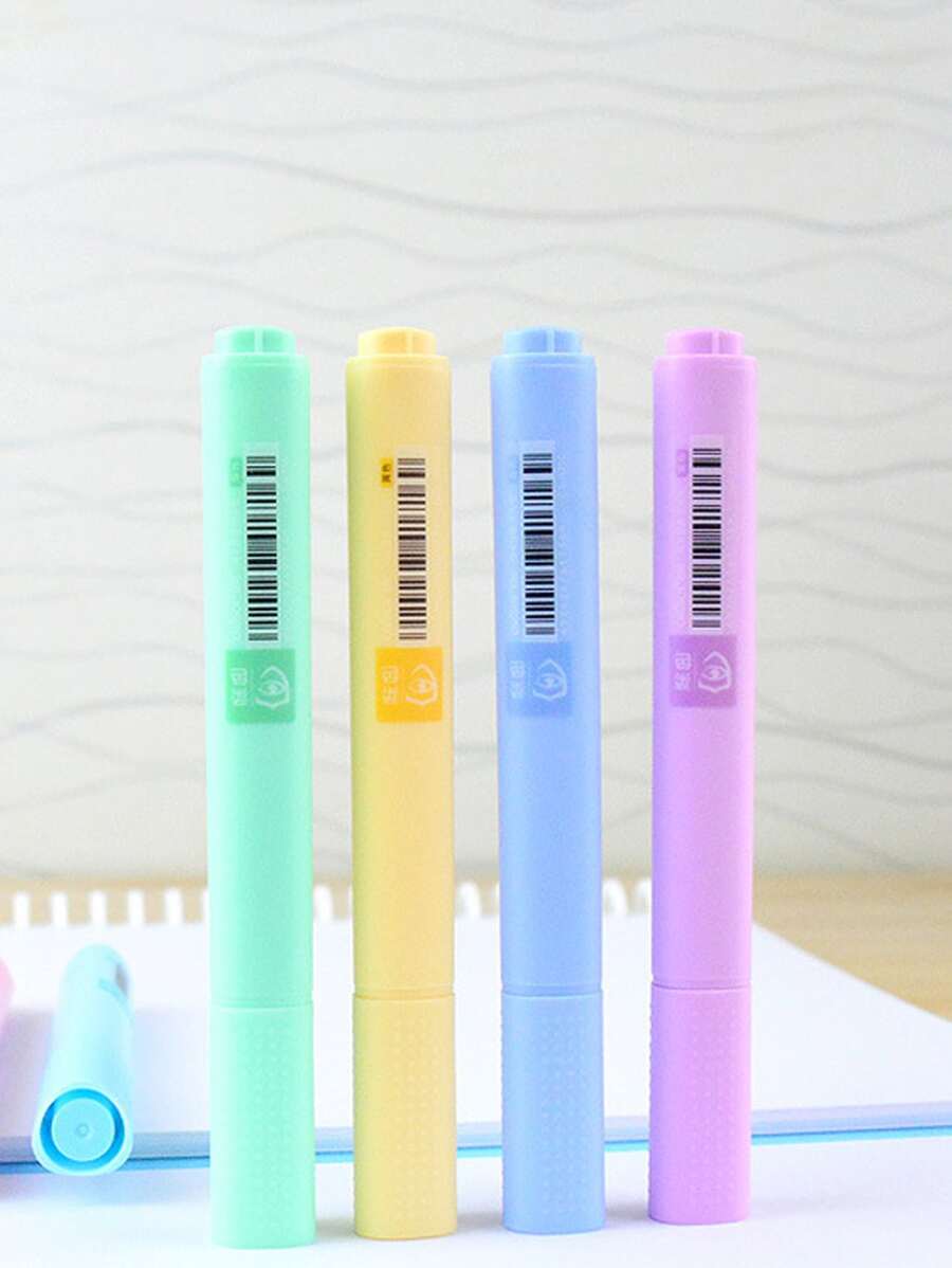 1box/8pcs Macaron Colored Fluorescent Highlighter With Slanted Head And
