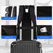 Slim Laptop Backpack Expandable Travel Business Backpacks Fits 15.6 Inch Computer with USB Charging Port,Water Resistant Anti Theft Durable Rucksack for Men Women - Black - View 5
