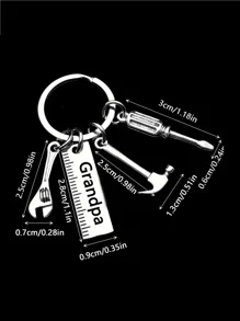 1 pieza simple de acero inoxidable martillo llave inglesa Destornillador Herramienta Llavero - Plateado - Ver 6