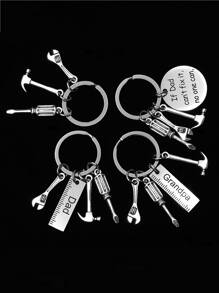 1 pieza simple de acero inoxidable martillo llave inglesa Destornillador Herramienta Llavero - Plateado - Ver 1