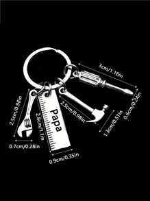 1 pieza simple de acero inoxidable martillo llave inglesa Destornillador Herramienta Llavero - Plateado - Ver 7