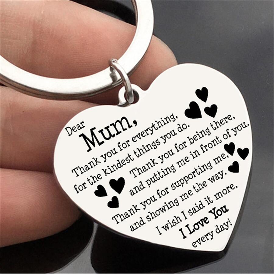 Nouveau cadeau de la rue MUM Merci pour tout Porte-clés en acier inoxydable pour maman Accessoires de voiture Charm de sac Scolaire Mignon Gothique Y2k