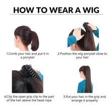 Tóc giả búi rối đàn hồi tổng hợp 10 inch kẹp tóc búi bạc tóc xoăn chignon cho phụ nữ tóc giả tự nhiên - Bạc - Xem 10