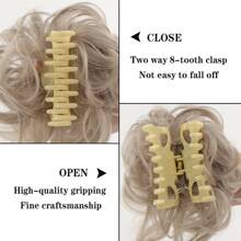 Tóc giả búi rối đàn hồi tổng hợp 10 inch kẹp tóc búi bạc tóc xoăn chignon cho phụ nữ tóc giả tự nhiên - Bạc - Xem 4