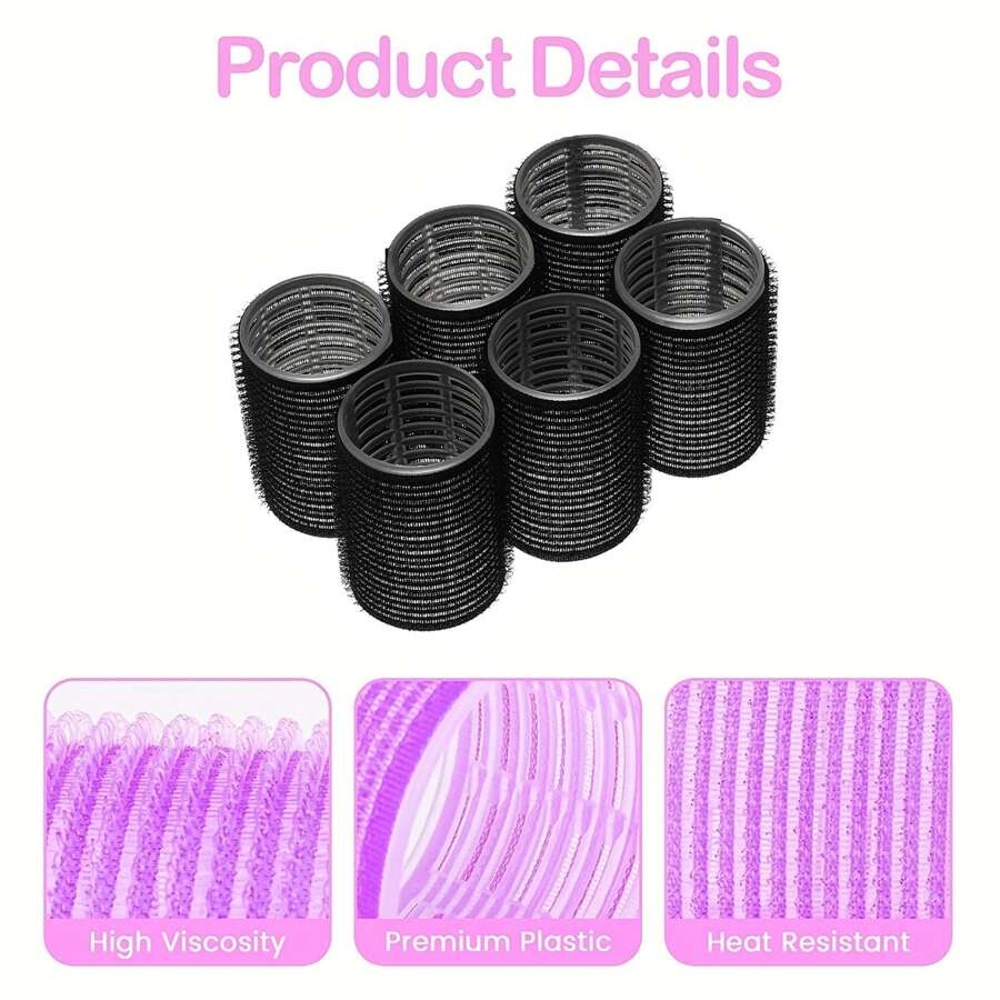 12pcs/set Large Hair Rollers With Clip, Self Holding Rollers For Long/medium/short Hair, Diy