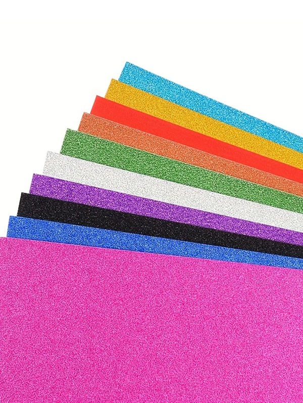 Glitter Paper Sheets, 10 Sheets Glitter Paper Folding Decoration Paper SelfAdhesive Glitter