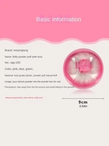 1入組髮廊清潔脫髮粉撲，嬰兒爽身粉盒，柔軟的髮粉盒美髮工具（隨機顏色） - 粉色 - 查看 2