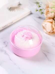 1入組髮廊清潔脫髮粉撲，嬰兒爽身粉盒，柔軟的髮粉盒美髮工具（隨機顏色） - 粉色 - 查看 1