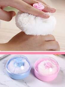 1入組髮廊清潔脫髮粉撲，嬰兒爽身粉盒，柔軟的髮粉盒美髮工具（隨機顏色） - 粉色 - 查看 6