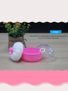 1入組美髮沙龍清潔粉撲、嬰兒爽身粉撲盒、柔軟絨面撲盒、美髮用品（顏色隨機） - 藍色 - 查看 3