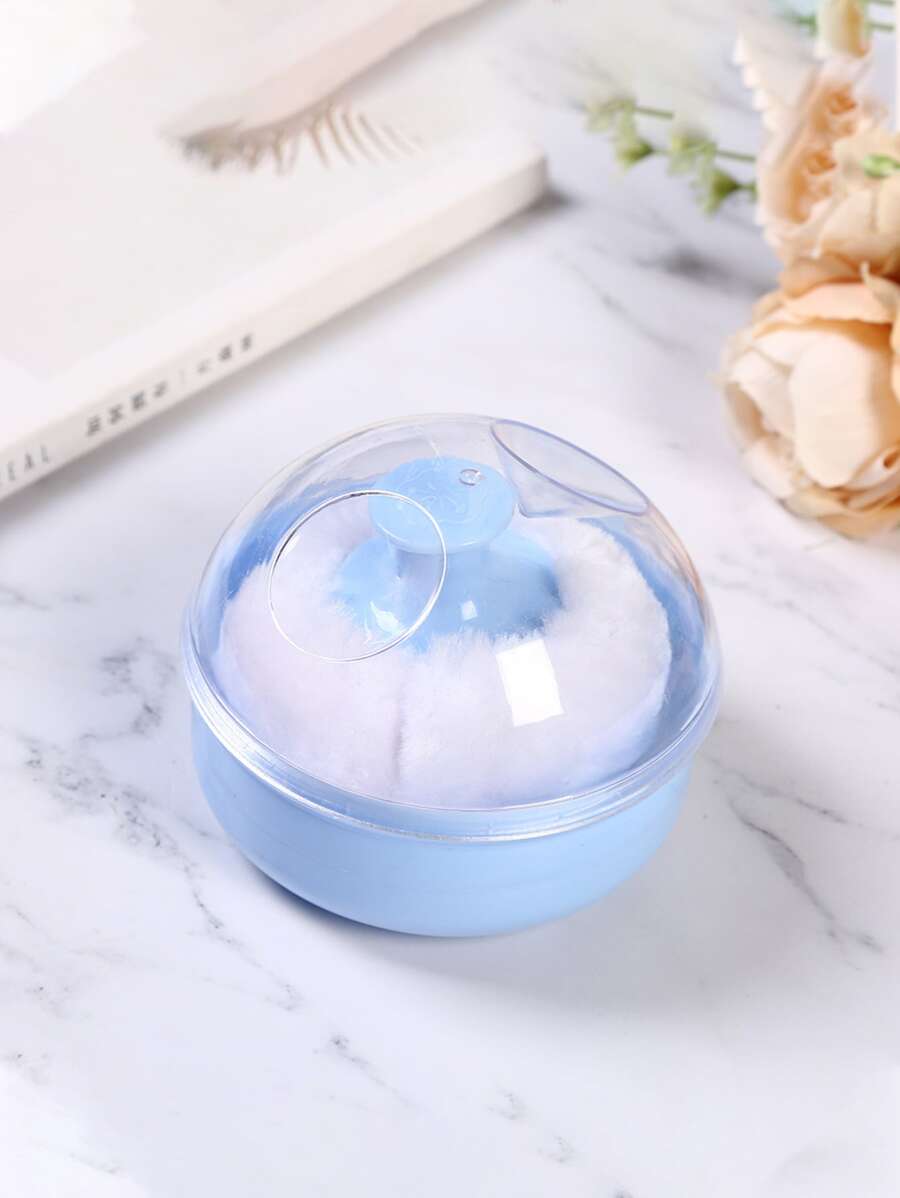 1入組美髮沙龍清潔粉撲、嬰兒爽身粉撲盒、柔軟絨面撲盒、美髮用品（顏色隨機） - 藍色 - 查看 1