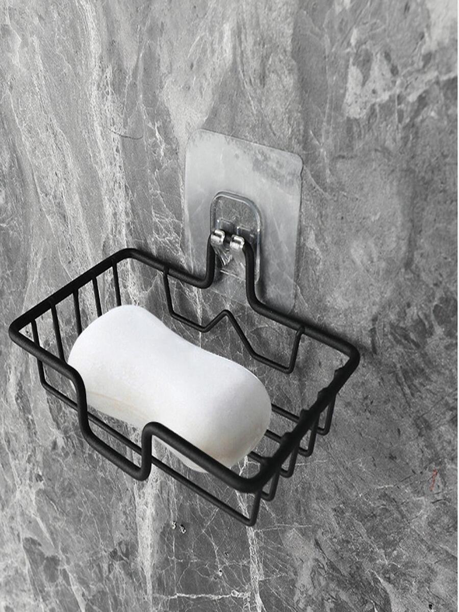 1pc Crystal Design Soap Box With Water Drain Tray, Wallmounted Soap