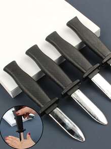 3入組黑色縮小玩具刀，可伸縮彈簧黑色玩具刀，惡作劇戲弄用道具刀，適用於化裝派對和角色扮演 - 黑色 - 查看 2