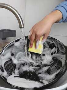 1 Máy rót nước rửa chén tự động có chức năng tự động thêm nước & chổi vệ sinh, hộp đựng xà phòng, dùng cho nhà bếp, trang trí phòng tắm, trang trí mùa thu, trở lại trường - màu đen - Xem 6