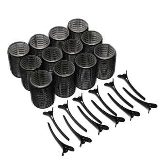 24 Peças/Conjunto Encrespadores De Cabelo De Tamanho Grande Com Clipe, Rolos Autoaderentes Para Penteados Cacheados Diy, Adequados Para Cabelos Longos, Médios, Curtos E Franjas Black Friday