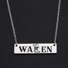 suteyi 1西方風格牛仔女孩風格項鍊適合女士作為A禮品適用於西部風格國家愛好者 - 銀色 - 查看 2