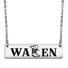 suteyi 1西方風格牛仔女孩風格項鍊適合女士作為A禮品適用於西部風格國家愛好者 - 銀色 - 查看 1