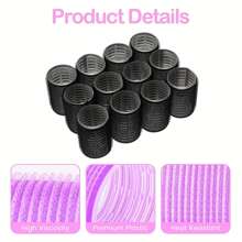 24pcs/Set Large Size Hair Curlers With Clips, Self-Grip Curling Rods Suitable For Long, Medium And Short Hair Bangs, DIY Hair Curler (Including 12 Large Curling Barrels + 12 Clips), Hair Rollers, Heatless Curls, Hair Curler, Hair Products And Accessories For Barber Salon Beauty Back To School, Travel Holiday Essentials, Hair Accessories For Women, Hair Curlers, Curly Hair Products, Hair Curler, Rollers For Hairdressing Equipment, Accessories, Hair Curl, Curly Hair Tools, Hair Roller, Christmas,Curly Hair, Hair Curler, Hair Rollers, Heatless Curl, Heatless Curls, Rollers, Hair Curlers, Curly Hair Products, Hair Curl, Hair Roller, Rollers For Hair, Curly Hair Tools, Heatless Curlers,Hair, Accessories, Hair Products, Hair Tools, Hair Stuff, Hair Care, Curly Hair Brush, Barber, Barber Accessories, Hairdressing Equipment,Heatless Waves,Travel Essentials,Travel Essential,Hairstyle,Hairdressing - Black - View 2
