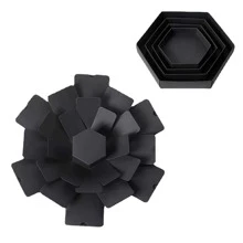 1pc Hexagon Explosion Gift Box Diy Photo Album, Lover Scrapbooking Memory Gift Box - Black - View 8