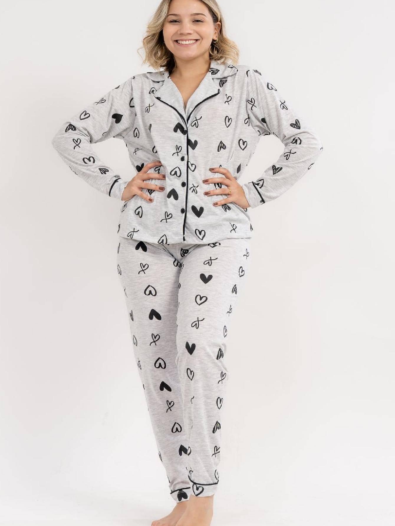 Maternity Sleepwear - Grey - View 1