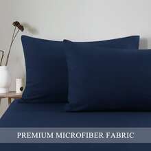 2入組信封風格超細纖維枕套,可用在合適的適用於臥室和枕頭不是 - 藏蓝色 - 查看 3