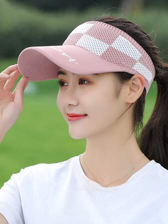 1PC Fashion Women Knitted 10cm Long Brim Sun Protection Visor Hat For Outdoor Travel