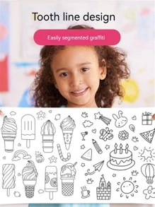 3m 兒童塗鴉和著色紙捲，大壁紙保護牆壁，塗鴉和反复粘貼在牆上 - 彩色 - 查看 3