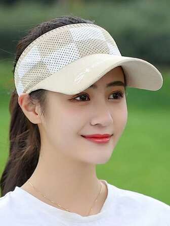 1PC Fashion Women Knitted 10cm Long Brim Sun Protection Visor Hat For Outdoor Travel