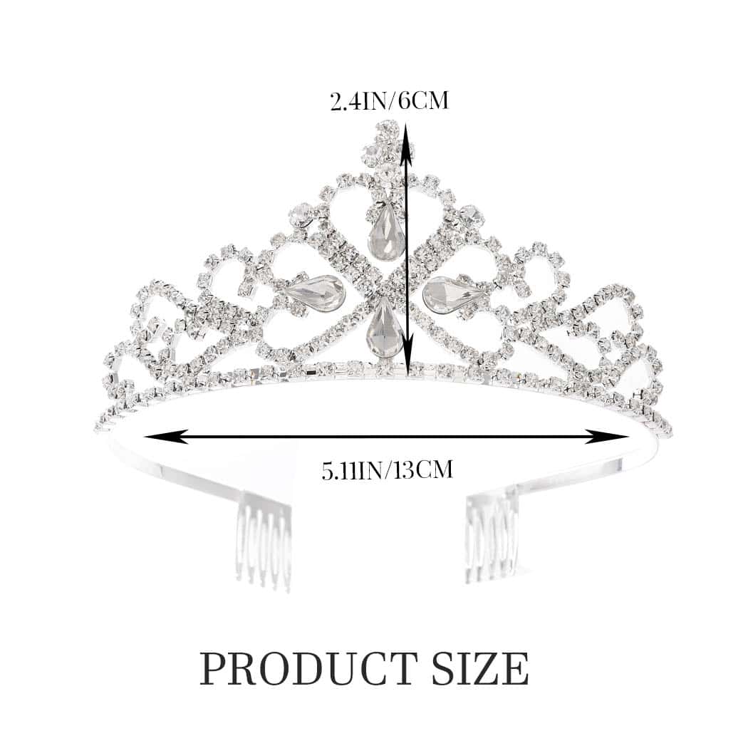 Unicra Silver Princess Tiara Wedding Birdal Tiaras and Crowns Crystal Crown Birthday Prom