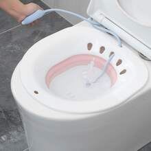 1pc Folding Inflatable Bidet Bathtubs Massage Sit Bath for Pregnant Women Elderly Postpartum Patient Toilet Medicated Bath Flusher Tub - Pink with flusher - View 8