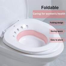 1pc Folding Inflatable Bidet Bathtubs Massage Sit Bath for Pregnant Women Elderly Postpartum Patient Toilet Medicated Bath Flusher Tub - Pink with flusher - View 5