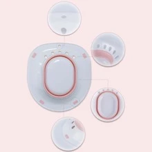 1pc Folding Inflatable Bidet Bathtubs Massage Sit Bath for Pregnant Women Elderly Postpartum Patient Toilet Medicated Bath Flusher Tub - Pink with flusher - View 10
