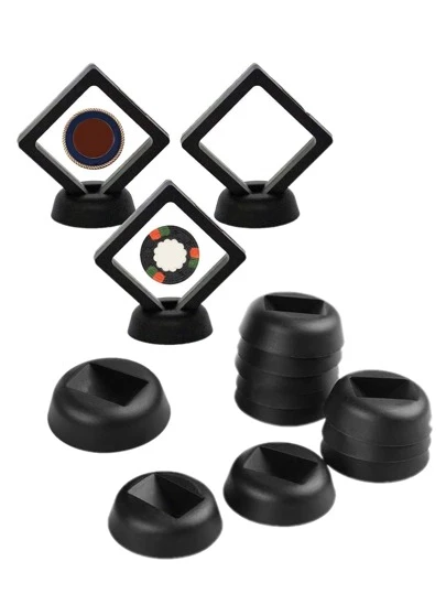 10个黑色底座，珠宝展示圆形底座，适用于3D悬浮相框展示架（不含相框），情人节礼物，返校季礼物，房间装饰