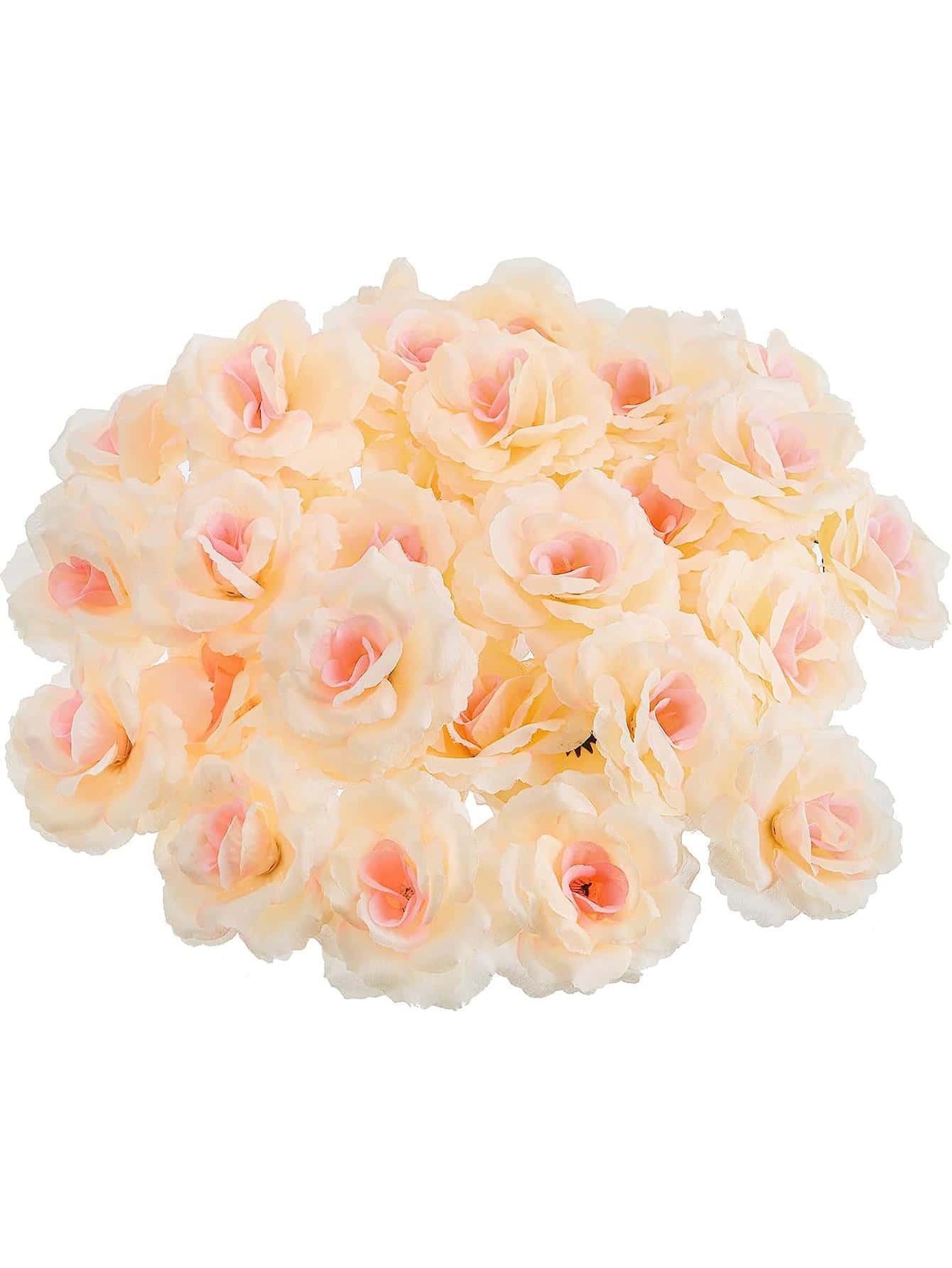 25 Pack Artificial Rose Flower Head, 3.5 Inch Silk Rose Flowers Head in