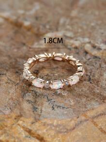 FOREVER QUEEN 1pc 925 Sterling Silver Opal Ring, Engagement, Wedding, Valentine's Day Gift, Elegant Jewelry Accessory For Women - Silver - View 5