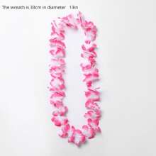 Pink Hawaiian Flower Lei - Pink - View 3