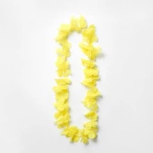 Yellow Hawaiian Flower Lei - Yellow - View 2