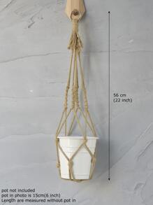 1 Miếng Phong cách Bohemian Dệt Treo Người trồng  Đa chức năng Lưới Hộp đựng ( Thực vật Và Nồi Không bao gồm ) - Màu Khaki - Xem 4