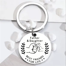 Mới Bố Món quà Con gái Thép không gỉ Móc chìa khóa Sinh nhật Ngày của Cha Qủa tặng - Bạc - Xem 1