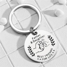 Mới Bố Món quà Con gái Thép không gỉ Móc chìa khóa Sinh nhật Ngày của Cha Qủa tặng - Bạc - Xem 2