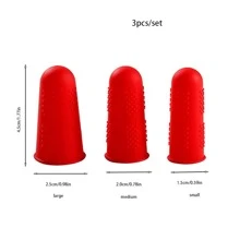 3pcs/set Silicone Finger Protectors For Hand Protection - Red - View 5
