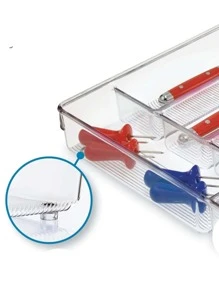 Estante Organizador de Cubiertos Cocina acrilico 3 y 4 Compartimentos - transparente - Ver 4