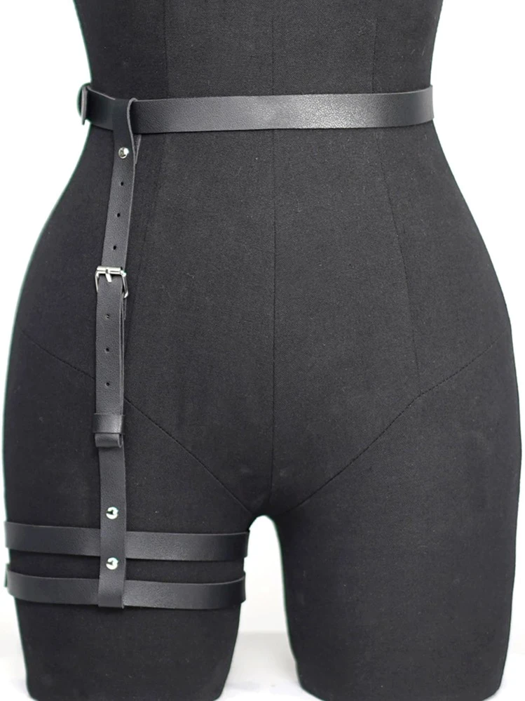 white leather garter belt Hyein Seo - Pleated Skirt With Leather Garter Belt main image 1