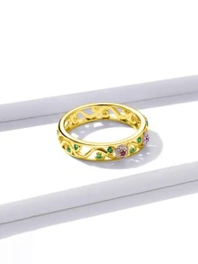 ESBERRY 1入組秘密花園圓環適合女士S925純銀女士們精細的首飾類禮品