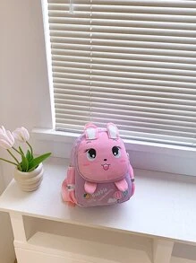 Hoạt hình Thỏ In Ba lô Đối với Trường mẫu giáo Trẻ em ( Túi đeo vai ) - Màu tím - Xem 5