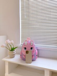Hoạt hình Thỏ In Ba lô Đối với Trường mẫu giáo Trẻ em ( Túi đeo vai ) - Màu tím - Xem 6