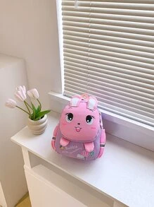 Hoạt hình Thỏ In Ba lô Đối với Trường mẫu giáo Trẻ em ( Túi đeo vai ) - Màu tím - Xem 4