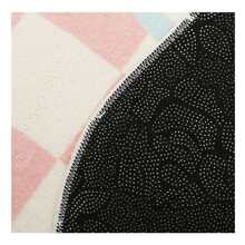 1pc Faux Cashmere Pink Checkerboard Soft And Comfortable Bedroom Bedside Carpet ,Room Decor