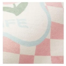 1pc Faux Cashmere Pink Checkerboard Soft And Comfortable Bedroom Bedside Carpet ,Room Decor