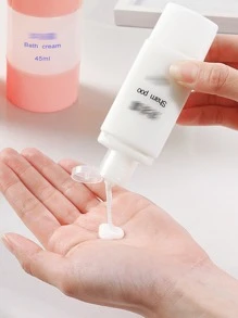 1 个旅行瓶，3 合 1 旅行防漏瓶可再填充，适用于旅行健身露营，3 合 1 旅行装洗漱用品洗发水乳液瓶，男女皆宜（45 毫升）旅行必需品，海滩旅行收纳袋，暑假返校学校用品节日必备配件迷你女士香水男士香水 - 粉色 - 查看 3